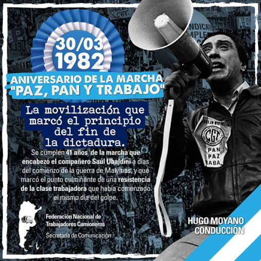 30 de marzo - Aniversario de la Marcha Paz, Pan y Trabajo de 1982