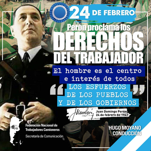 24 de febrero - Derechos Perón Proclama los Derechos del Trabajador