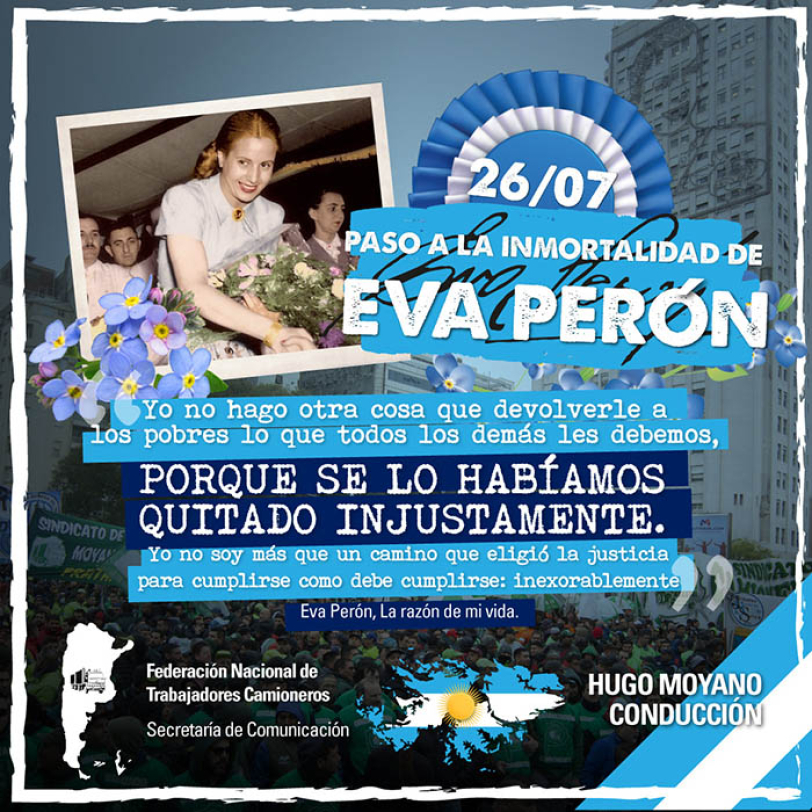 26 de julio - Paso a la Inmortalidad de Eva Perón